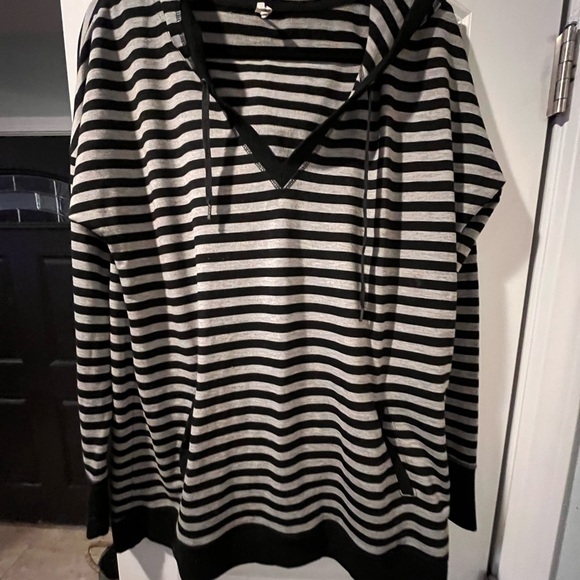 Striped Black and White Women's Sweater - Picture 2 of 8